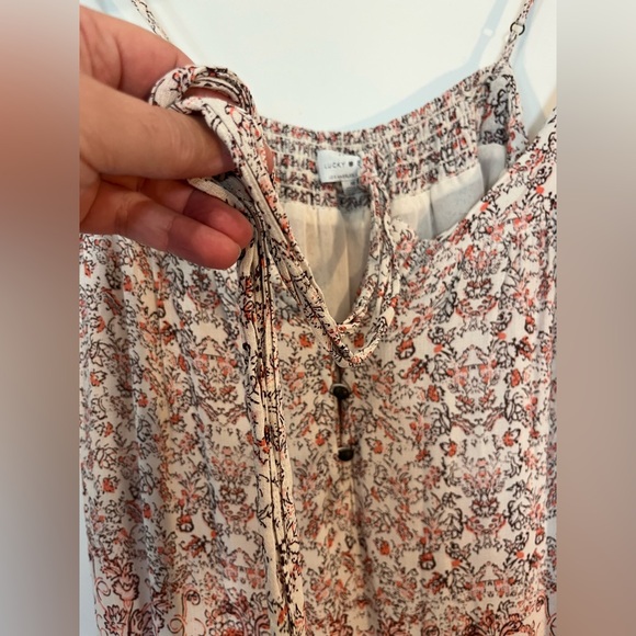 Lucky Brand Spaghetti Strap Floral Maxi Boho Beachy Resort Feminine Dress Sz M - Picture 4 of 11